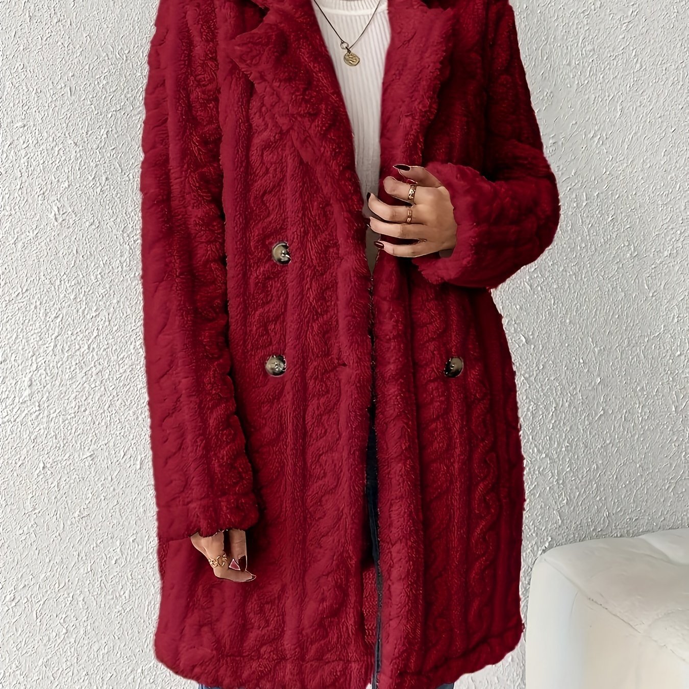 Women's Button Long Sleeve Coat