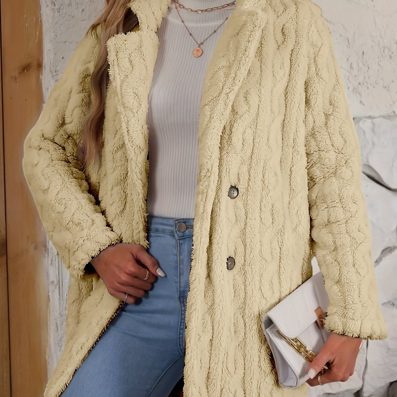 Women's Button Long Sleeve Coat