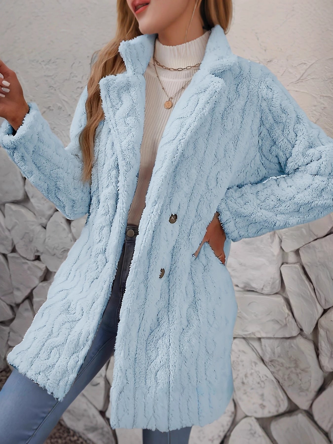 Women's Button Long Sleeve Coat